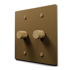 Dimmer light switch - Aged brass finish for home lighting. | ON/OFF Toggle switches