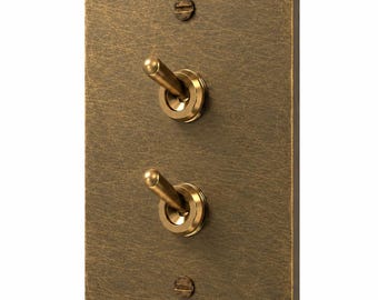 Retro toggle light switch - Vintage brass finish for home lighting