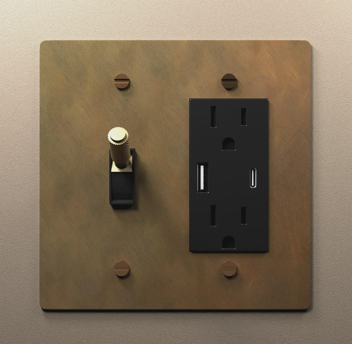 Doppio Interruttore A Levetta, Pannello Per Montaggio A Parete In