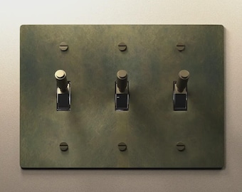 Antique Brass Light Switch - Wall Plate, Dimmer, Outlet. Decorative Switch Covers