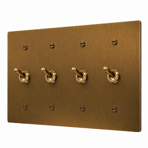 Aged brass wall plates - Retro toggle light switch, dimmer & outlet