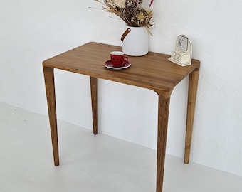 Modern Solid Wood Dining Table with Tapered Legs | Handmade Minimalist Kitchen & Dining Room Table | Mid-Century Scandinavian Design