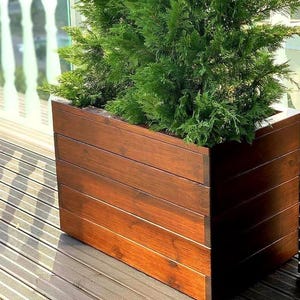 Premium houten plantenbak voor buiten | Moderne tuinbak voor bomen en struiken | Handgemaakte duurzame bloempot voor terras, balkon, café