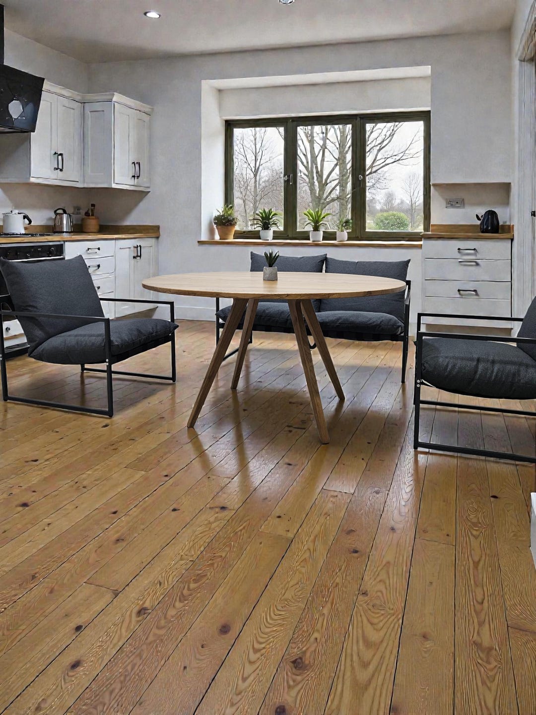 Round Solid Wood Dining Table – Handcrafted Minimalist Table With ...