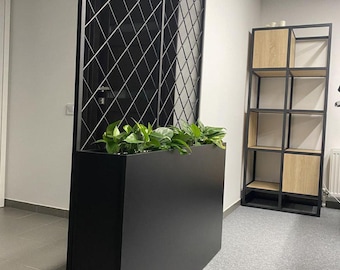 Stylish Black Chipboard Planter Box – Modern Indoor Plant Stand & Room Divider, Custom Sizes Available