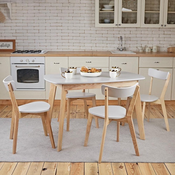 Ensemble Table Et 4 Chaises Nordique - Bois Et Métal, 100x60 Cm, Cuisine/salle à Manger