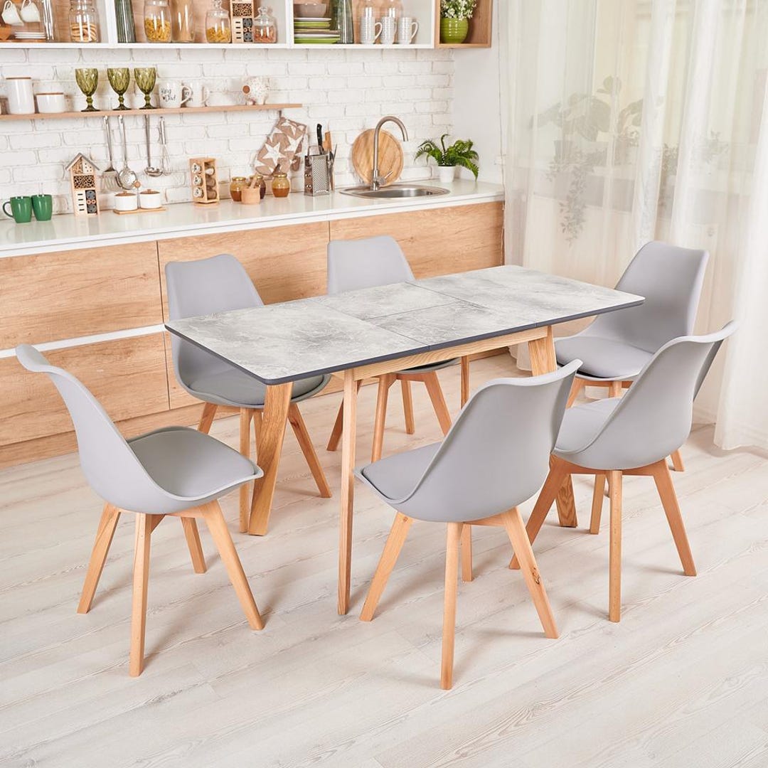 Tavolo da pranzo scorrevole in stile scandinavo struttura in