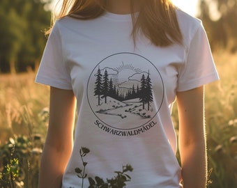 Black Forest Girl T-Shirt for Hiking Outdoor T-Shirt Adventure Gift Unisex T-Shirt for Nature Lovers T-Shirt Camping Hiking Clothing