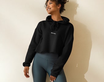 Hoodie für Damen Crop Top minimalistisch basic Pullover Bauchfrei gemütlich weich Kapuzenpullover für Motivation trendige Kleidung für Sie