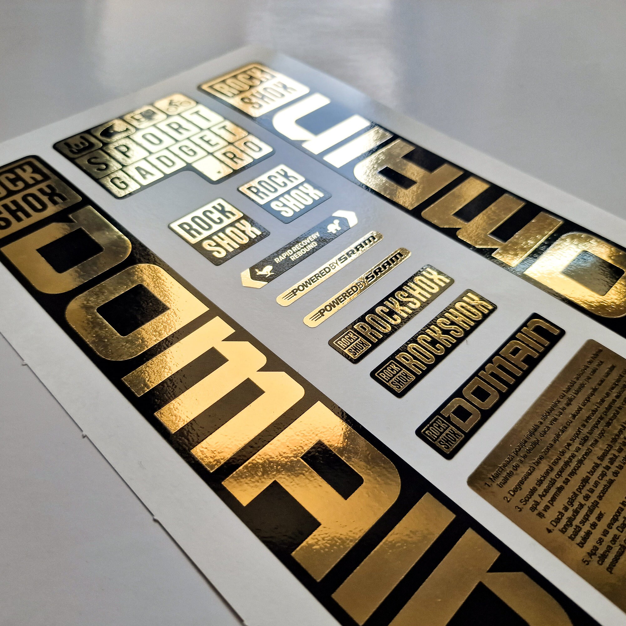 Rockshox Domain Chrome/gold Vinyl 1:1 Scale Digital Template - Buy