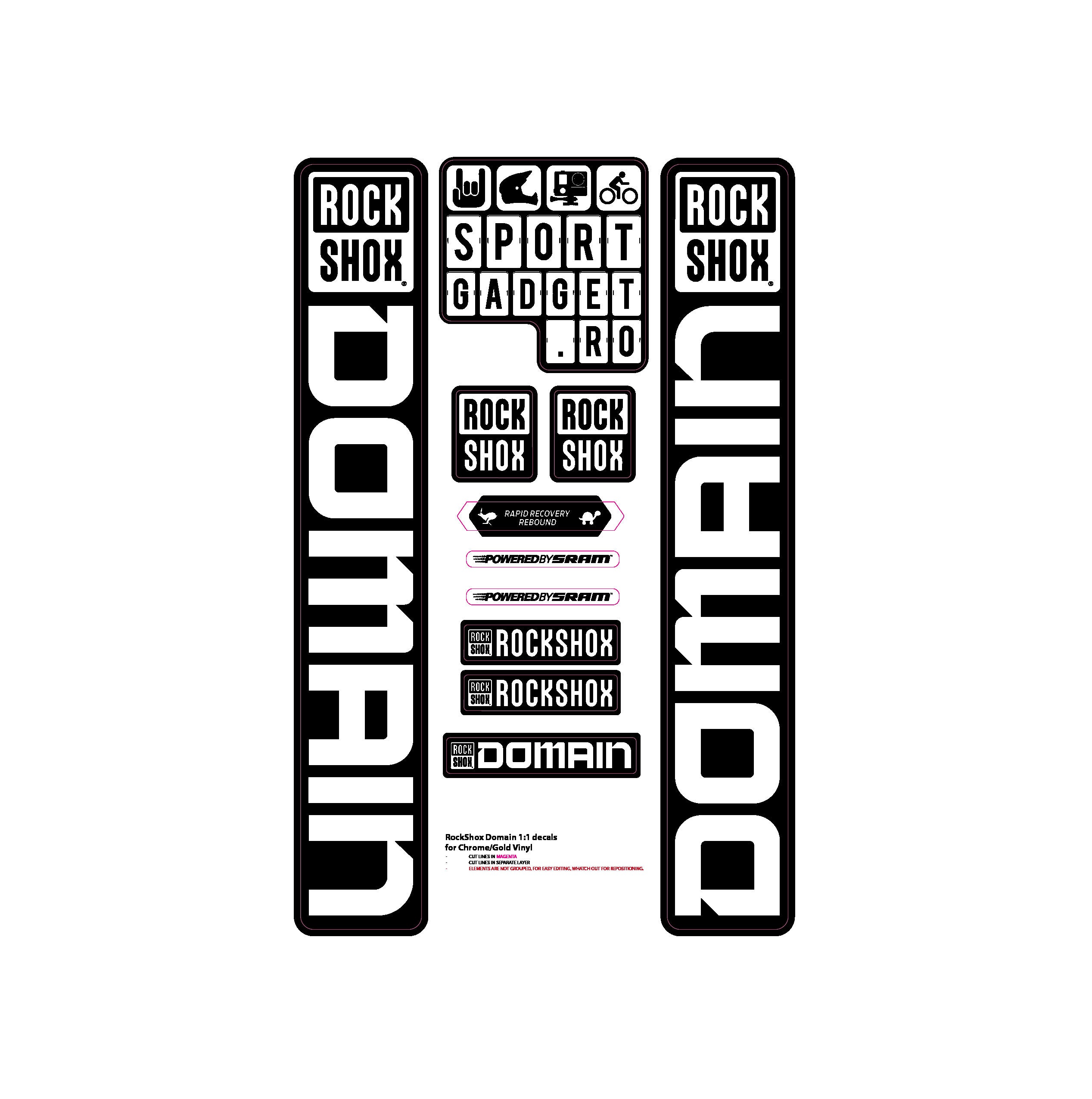 Rockshox Domain Chrome/gold Vinyl 1:1 Scale Digital Template - Buy