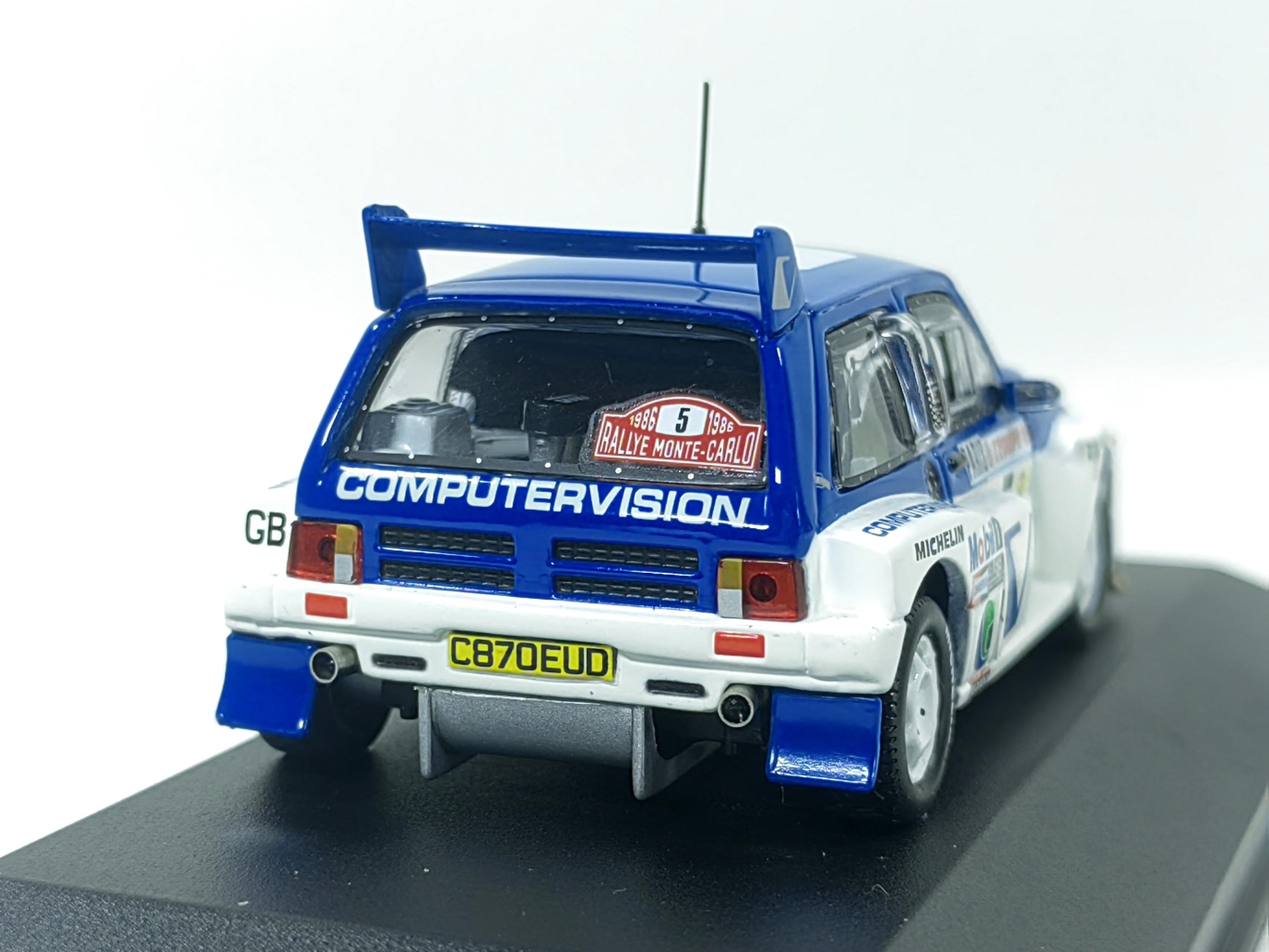 MG Metro 6R4 #5 Monte Carlo 1986, Ixo 1/43, RAC033, Bleu/blanc, Occasion