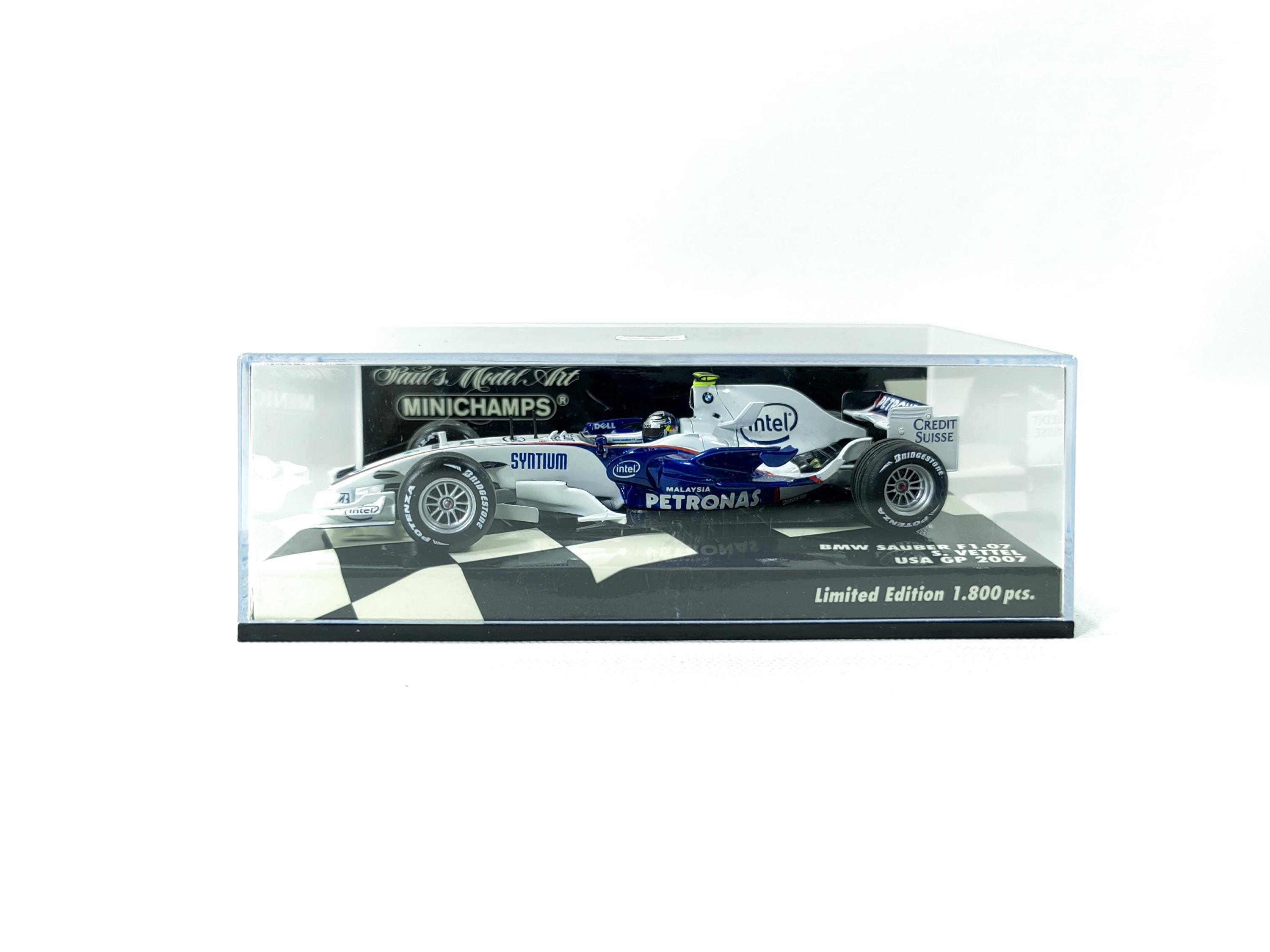 ミニチャンプス F1 1/43 ザウバー ベッテル テストドライバー Vettel BMW Sauber F1.07 - 2007 USA GP Minichamps 1:43 Diecast