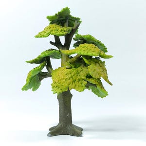 Vintage Bullyland Miniature Tree Set of 2 Handpainted Oak - Maple Scenery Models Made in Germany Eiche & Ahorn image 7