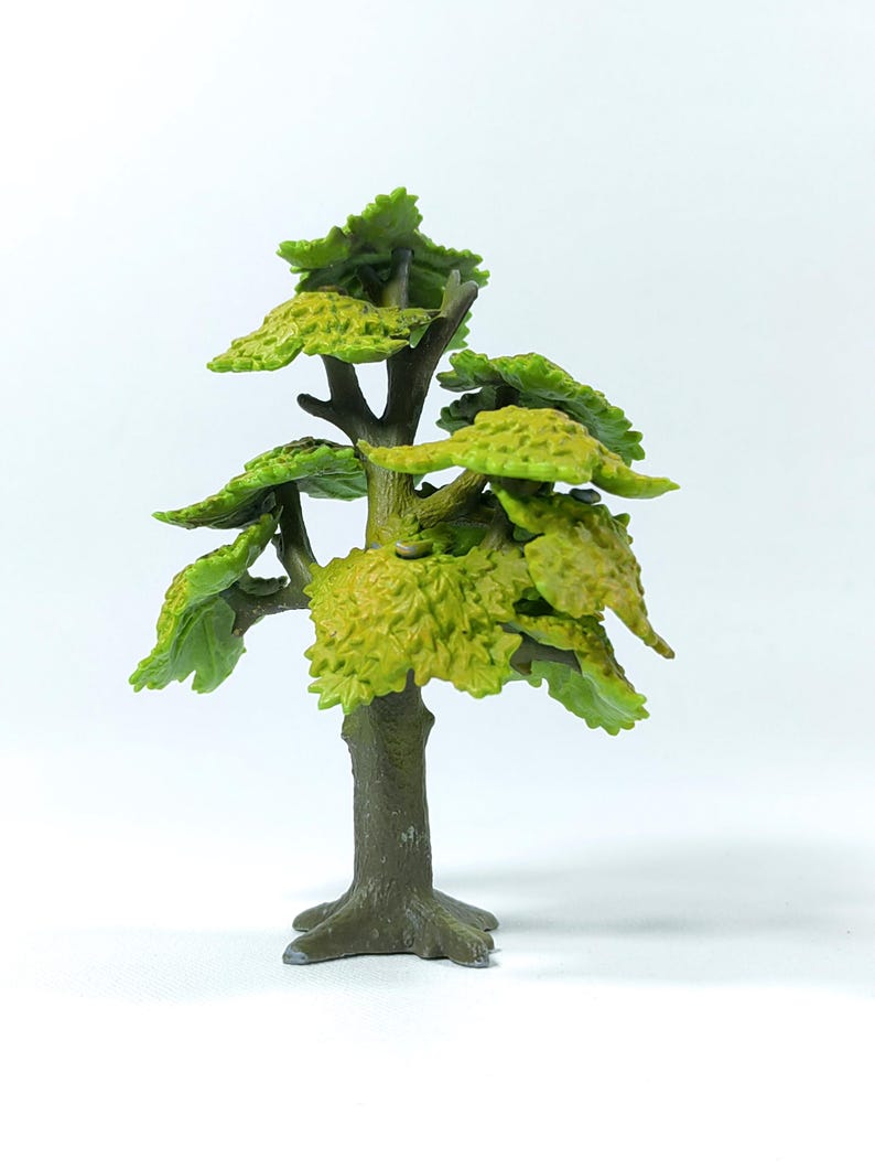 Vintage Bullyland Miniature Tree Set of 2 Handpainted Oak - Maple Scenery Models Made in Germany Eiche & Ahorn image 7