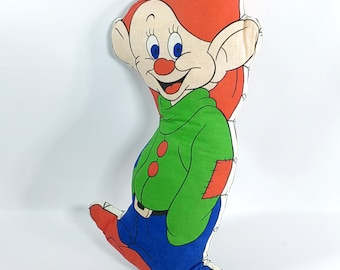 Nostalgic Snow White & Seven Dwarfs Plushie - Vintage DOPEY Pillow-19 inches