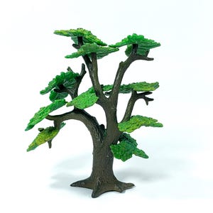 Vintage Bullyland Miniature Tree Set of 2 Handpainted Oak - Maple Scenery Models Made in Germany Eiche & Ahorn image 6