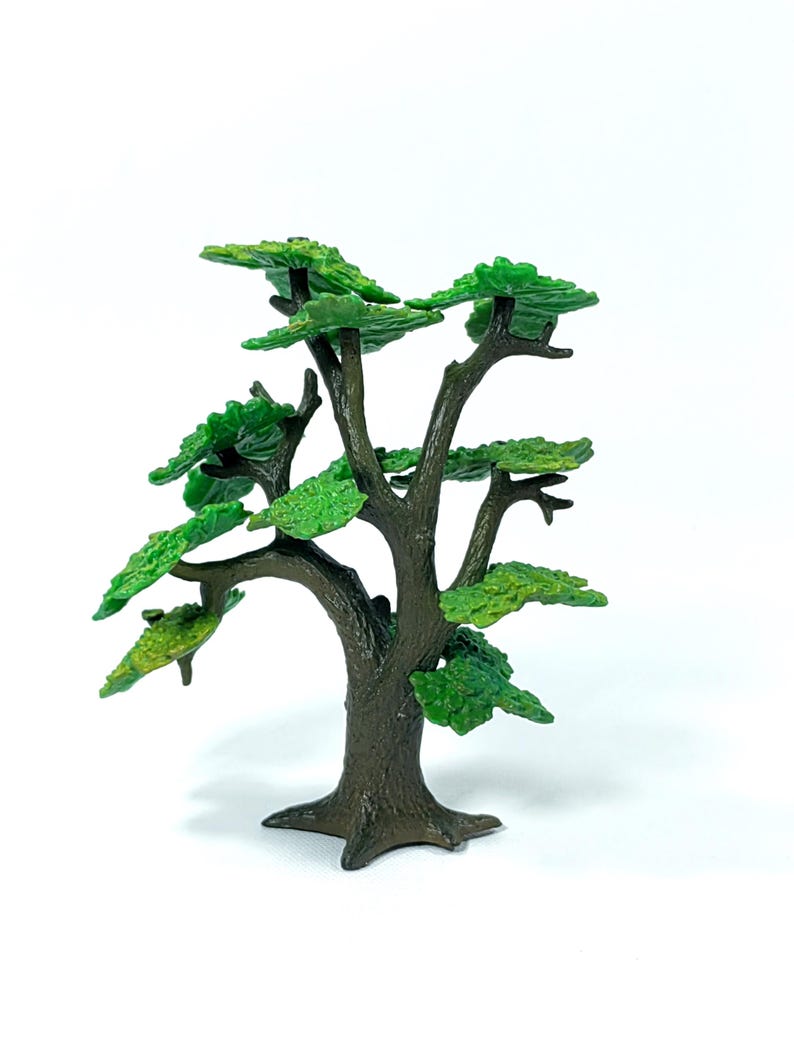 Vintage Bullyland Miniature Tree Set of 2 Handpainted Oak - Maple Scenery Models Made in Germany Eiche & Ahorn image 6
