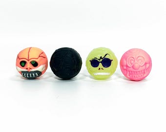 Vintage 90s Rubber Mad Balls / Frikobales Psilikoko Greece (Set of 4) 3,2mm