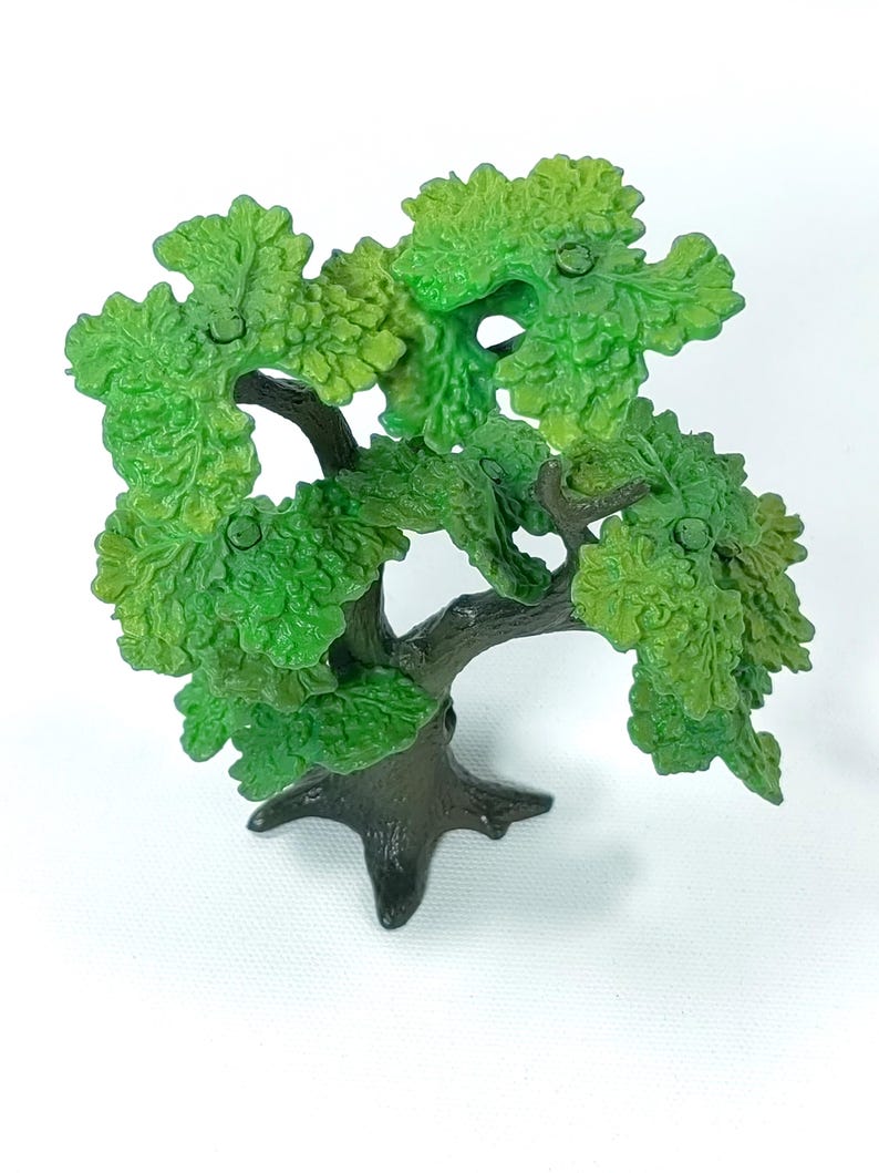Vintage Bullyland Miniature Tree Set of 2 Handpainted Oak - Maple Scenery Models Made in Germany Eiche & Ahorn image 12