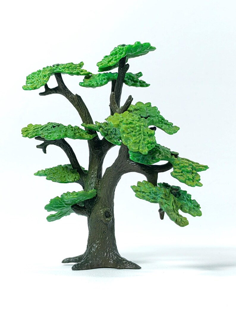 Vintage Bullyland Miniature Tree Set of 2 Handpainted Oak - Maple Scenery Models Made in Germany Eiche & Ahorn image 8
