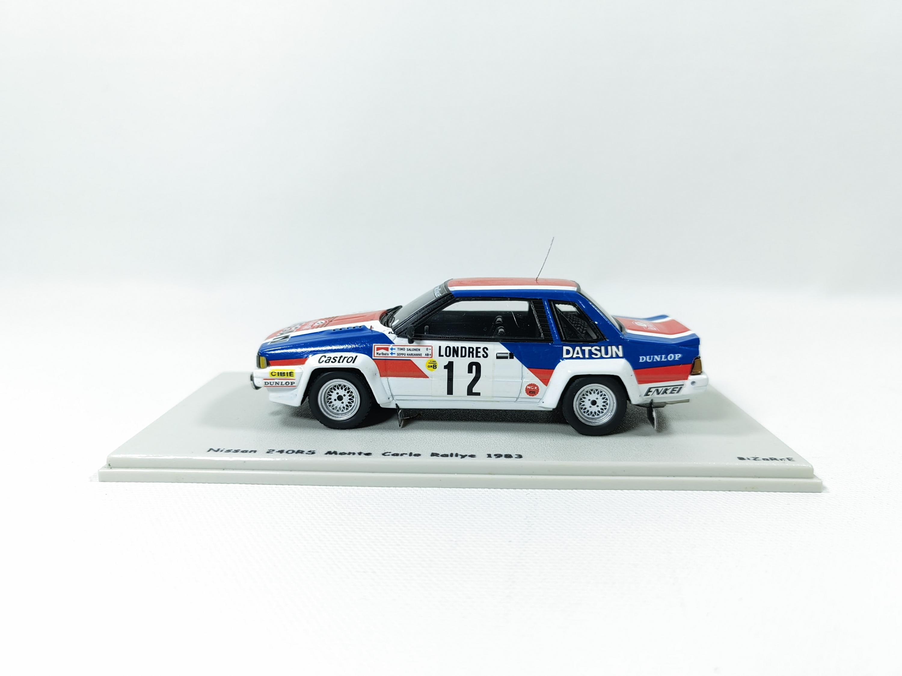 1:43 Nissan 240RS Monte Carlo Rally 1983 No12 Timo Salonen Diecast