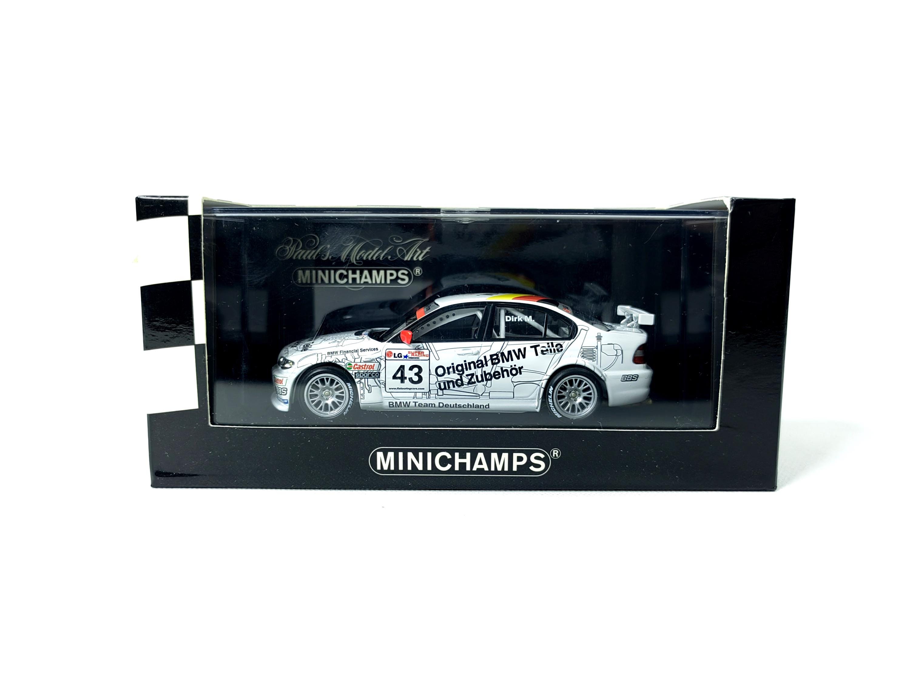 1:43 BMW 320i ETCC Barcelona 2003 Winner No43 Dirk Muller Diecast