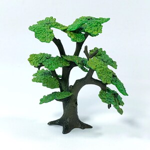 Vintage Bullyland Miniature Tree Set of 2 Handpainted Oak - Maple Scenery Models Made in Germany Eiche & Ahorn image 3