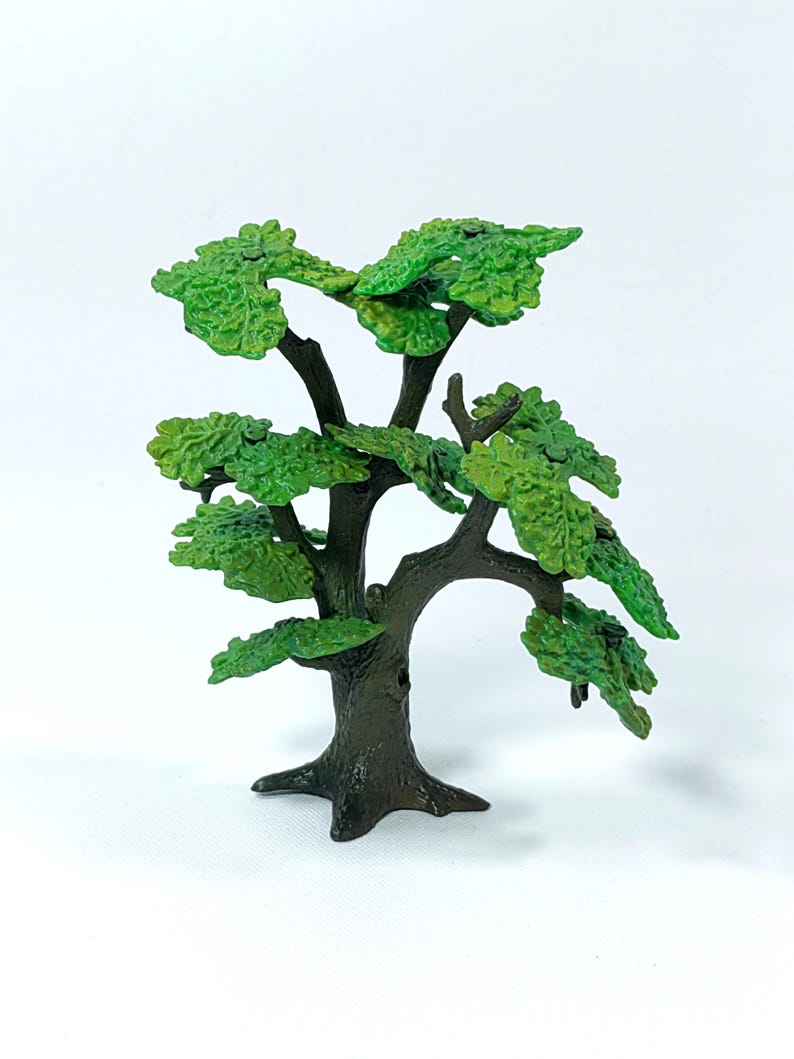 Vintage Bullyland Miniature Tree Set of 2 Handpainted Oak - Maple Scenery Models Made in Germany Eiche & Ahorn image 3