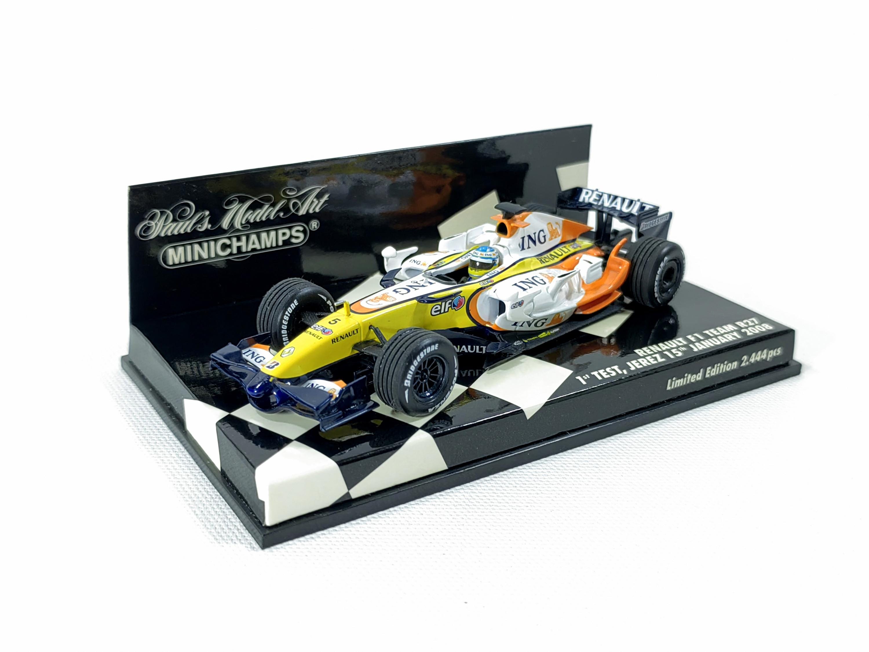 MINICHAMPS RENAULT アロンソ 2008 ING Rare 1:43 Renault F1 Team R27 Fernando Alonso No5 Jerez Test 2008