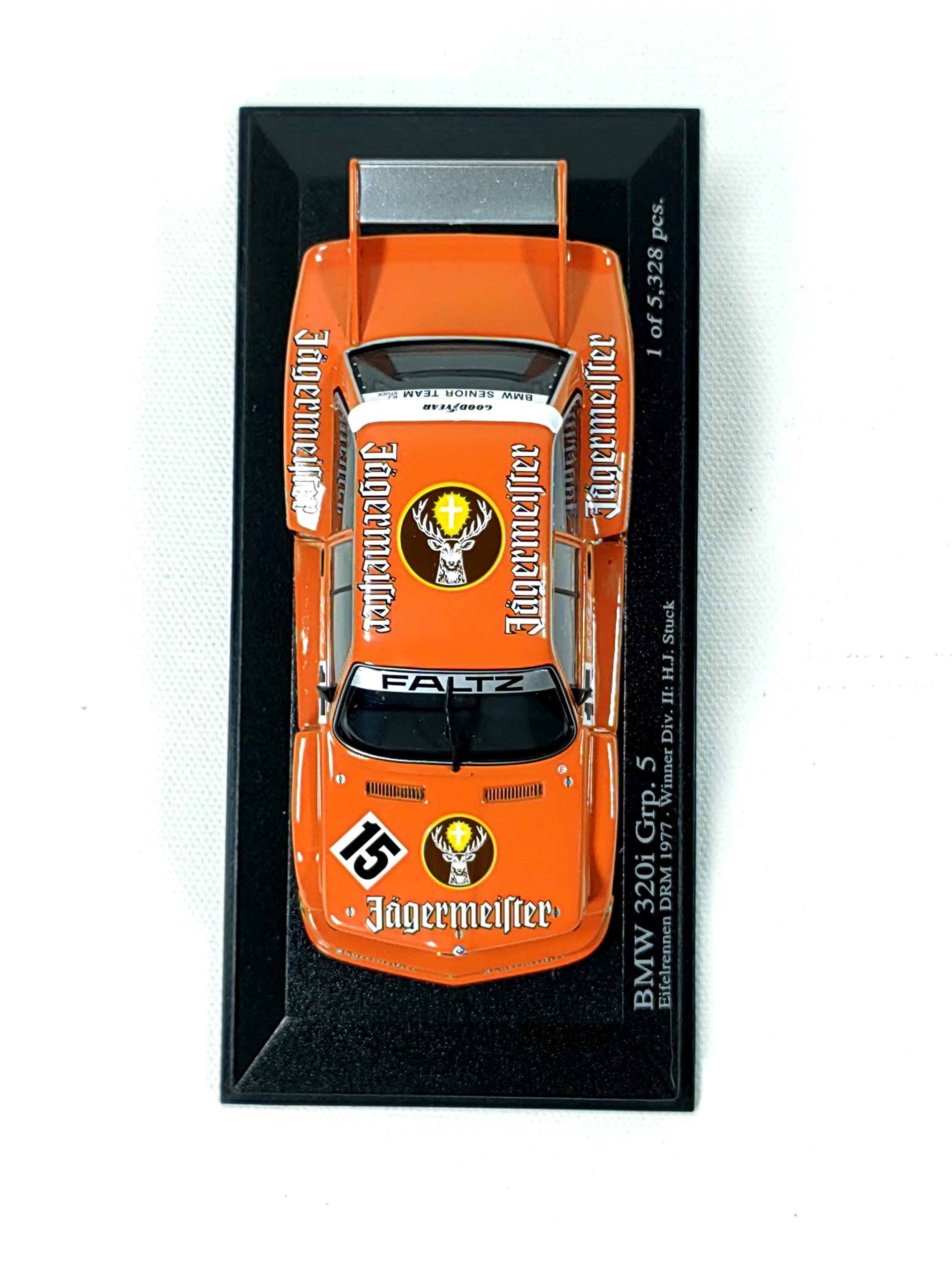  320i Grp 5 1977 イエガーマイスター 1:43 BMW 320i E21 Group 5 DRM 1977 No15 Hans Stuck Diecast