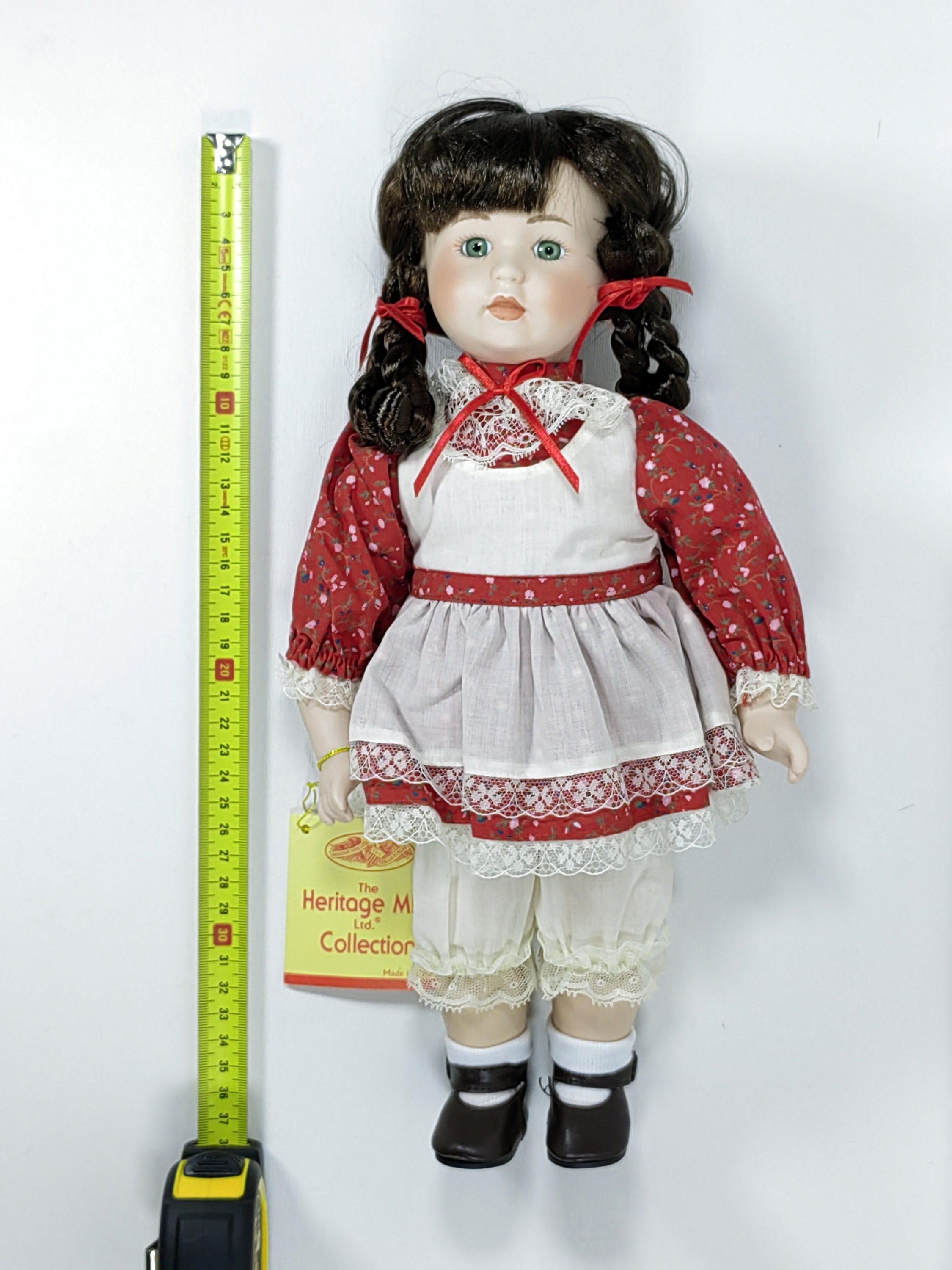 Rare Vintage 1990 Heritage Mint Porcelain Doll Red White