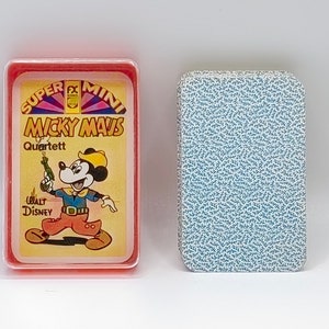 Vintage Super mini-kwartetspelkaart Mickey Mouse FX Schmid gemaakt in Duitsland 70's