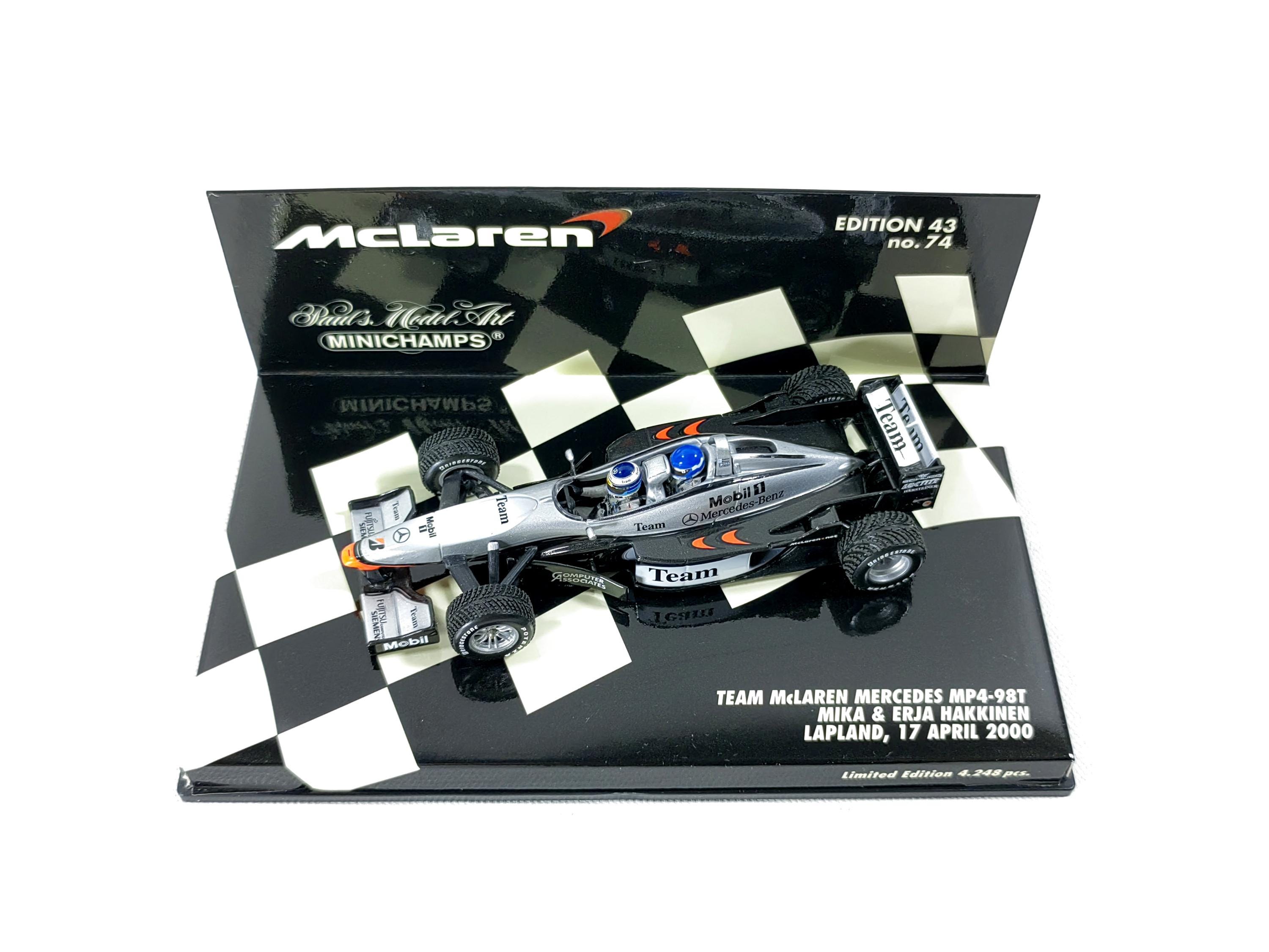 F1 McLaren MP4-98T 2000 – Mika Hakkinen, Minichamps 1/43, Neuve