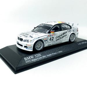 1:43 BMW 320i ETCC Magny Cours 2003 No42 Jorg Muller Diecast, Minichamps Team Deutschland Miniature, Original Parts Motorsport Gift