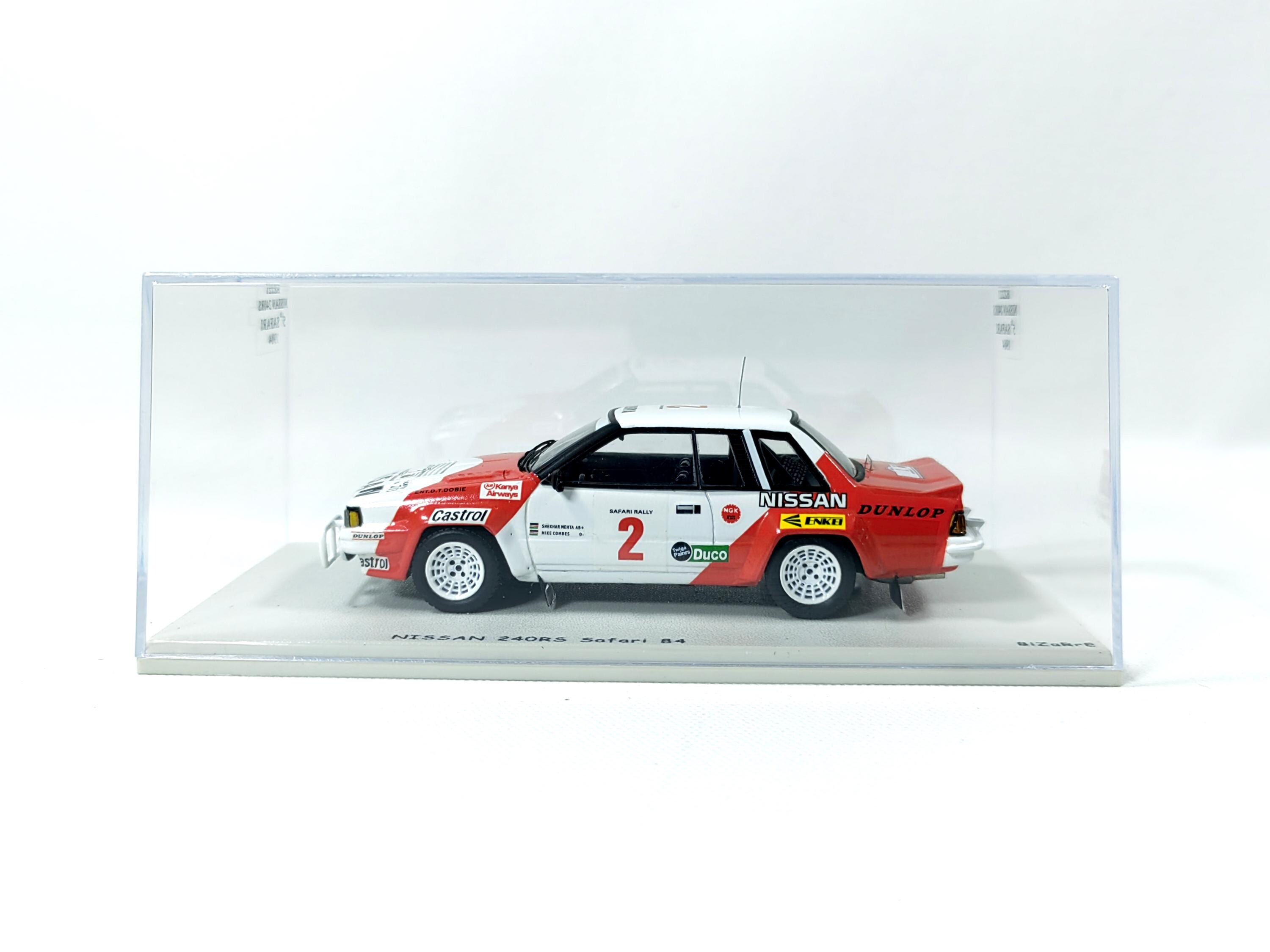 1:43 Nissan 240RS Safari Rally 1984 No2 Shekhar Mehta Diecast
