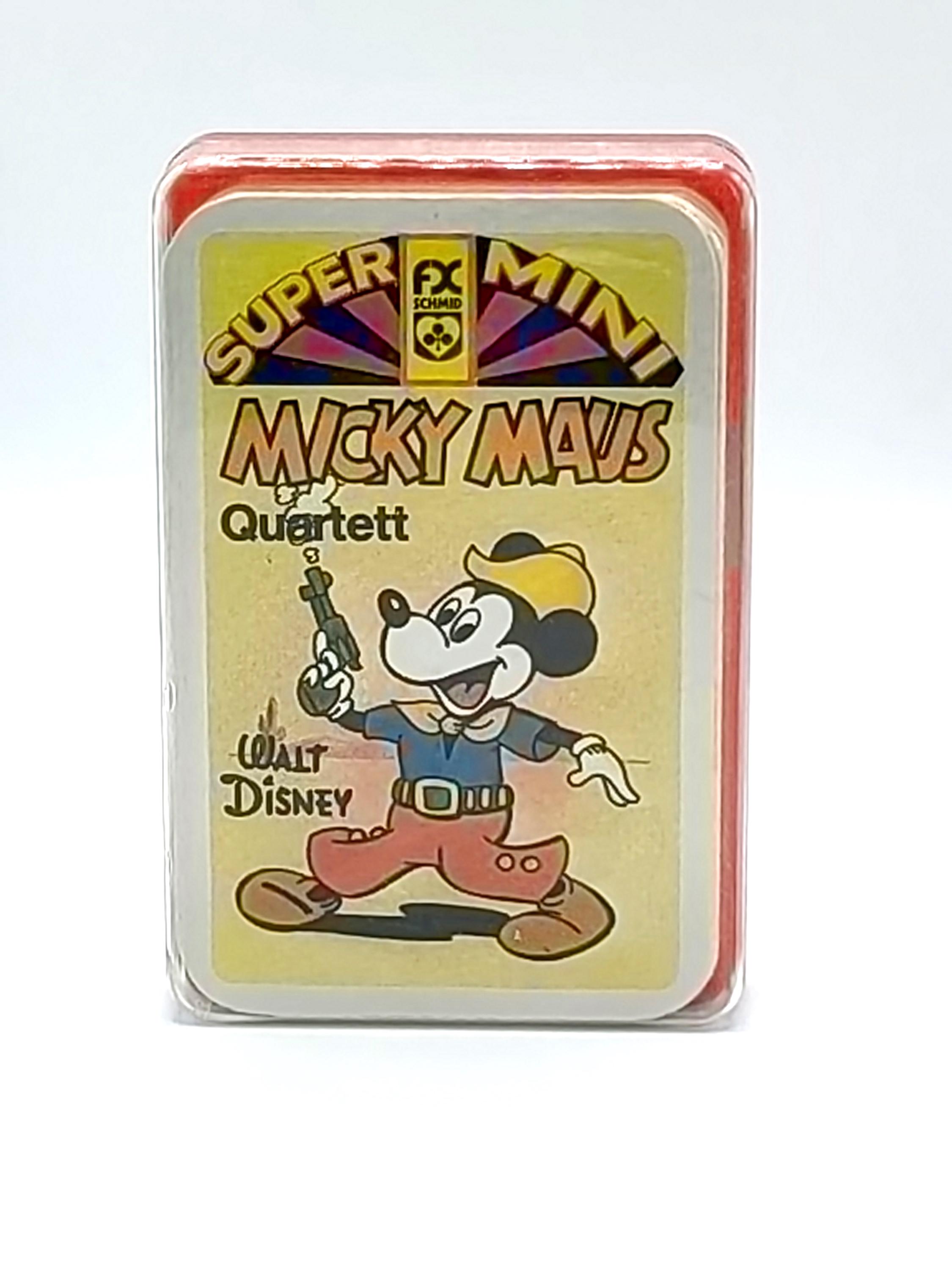 Vintage 1970s FX Schmid Disney Micky Maus Super Mini Quartett Card