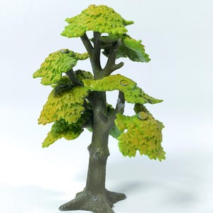 Vintage Bullyland Miniature Tree Set of 2 Handpainted Oak - Maple Scenery Models Made in Germany Eiche & Ahorn image 11