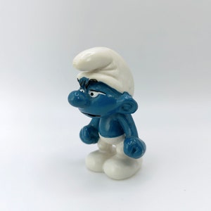 1983 Vintage Schleich Peyo Smurf: Grouchy Smurf PVC Figure - Must-Have Collectible!