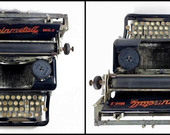 レトロな魅力：希少なラインメタル9型タイプライター - 1920年代の