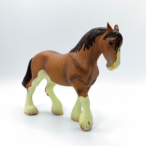 Vintage Rare Clydesdale Gelding Horse Figurine - Whimsical BULLYLAND Collection #62652