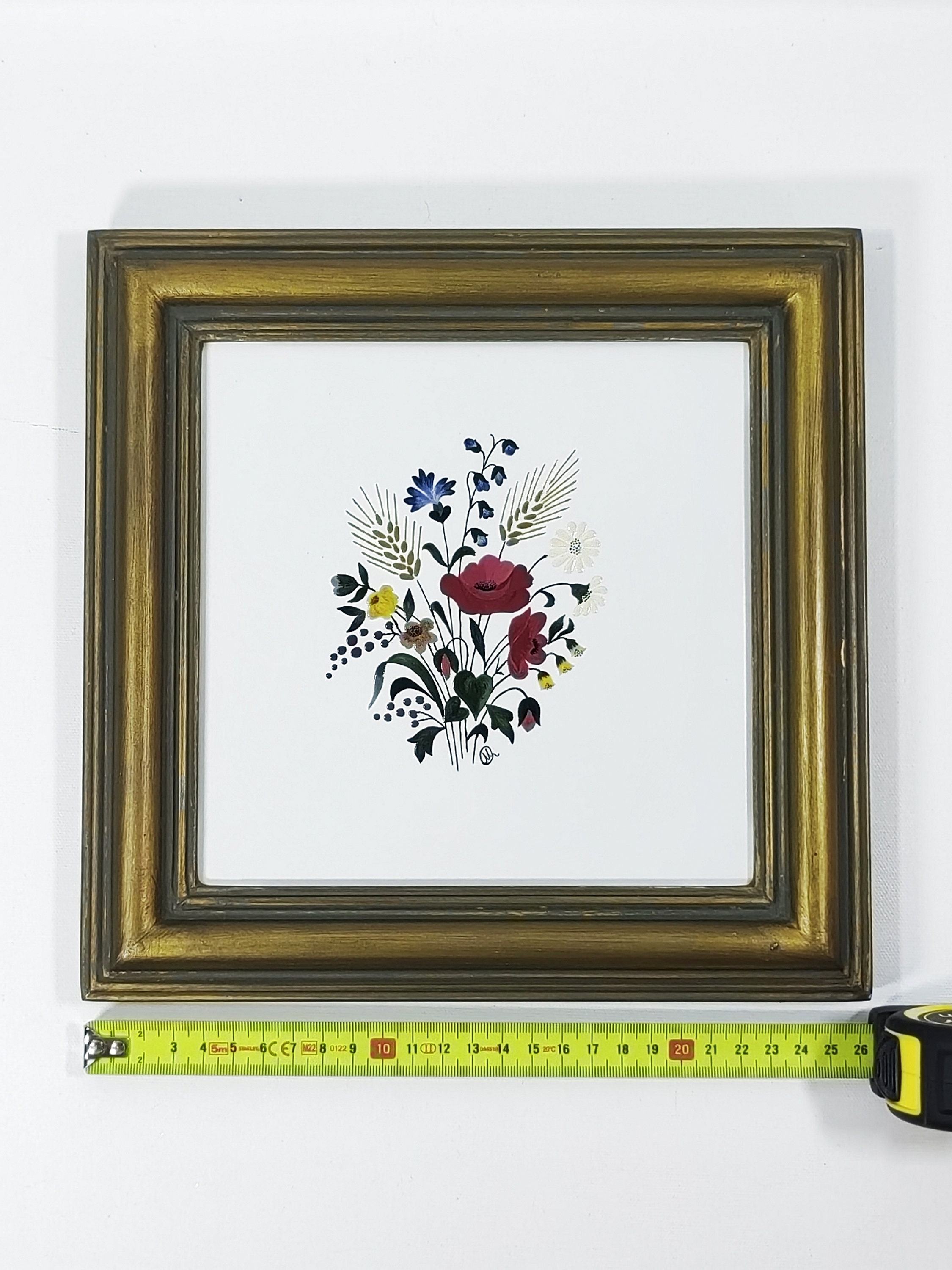 コムイルフォー Vintage Italian Hand Painted Framed Wall Decorative Tiles