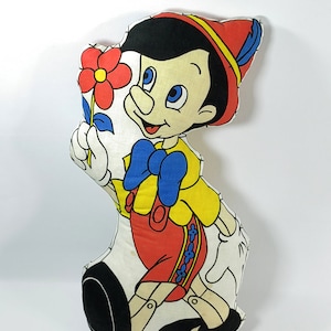 Disney Magie: Handgemachtes Pinocchio Plüsch Kissen - Vintage Sammlerstück - 50 cm