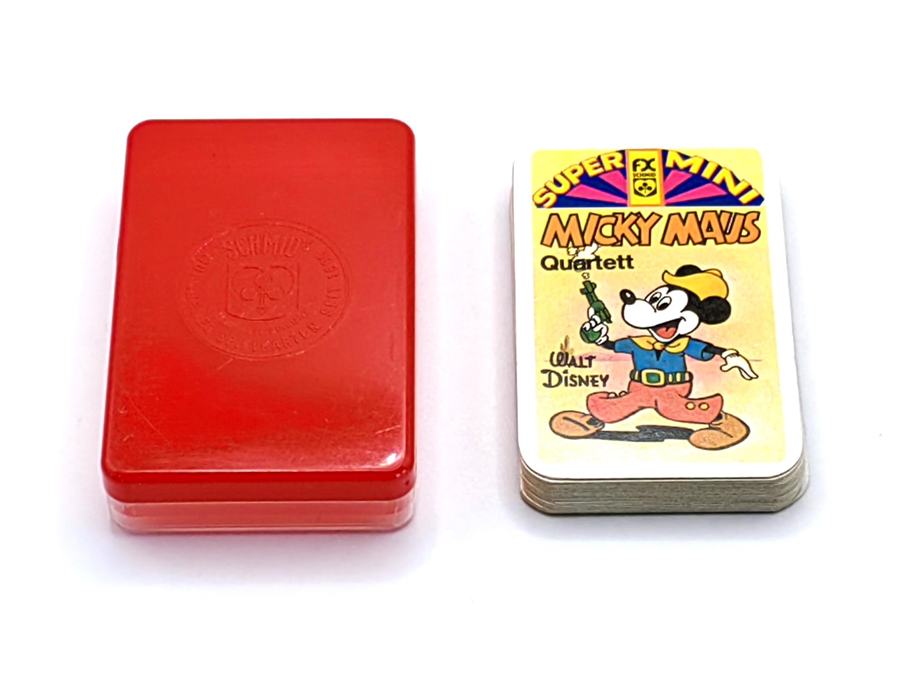 Vintage 1970s FX Schmid Disney Micky Maus Super Mini Quartett Card