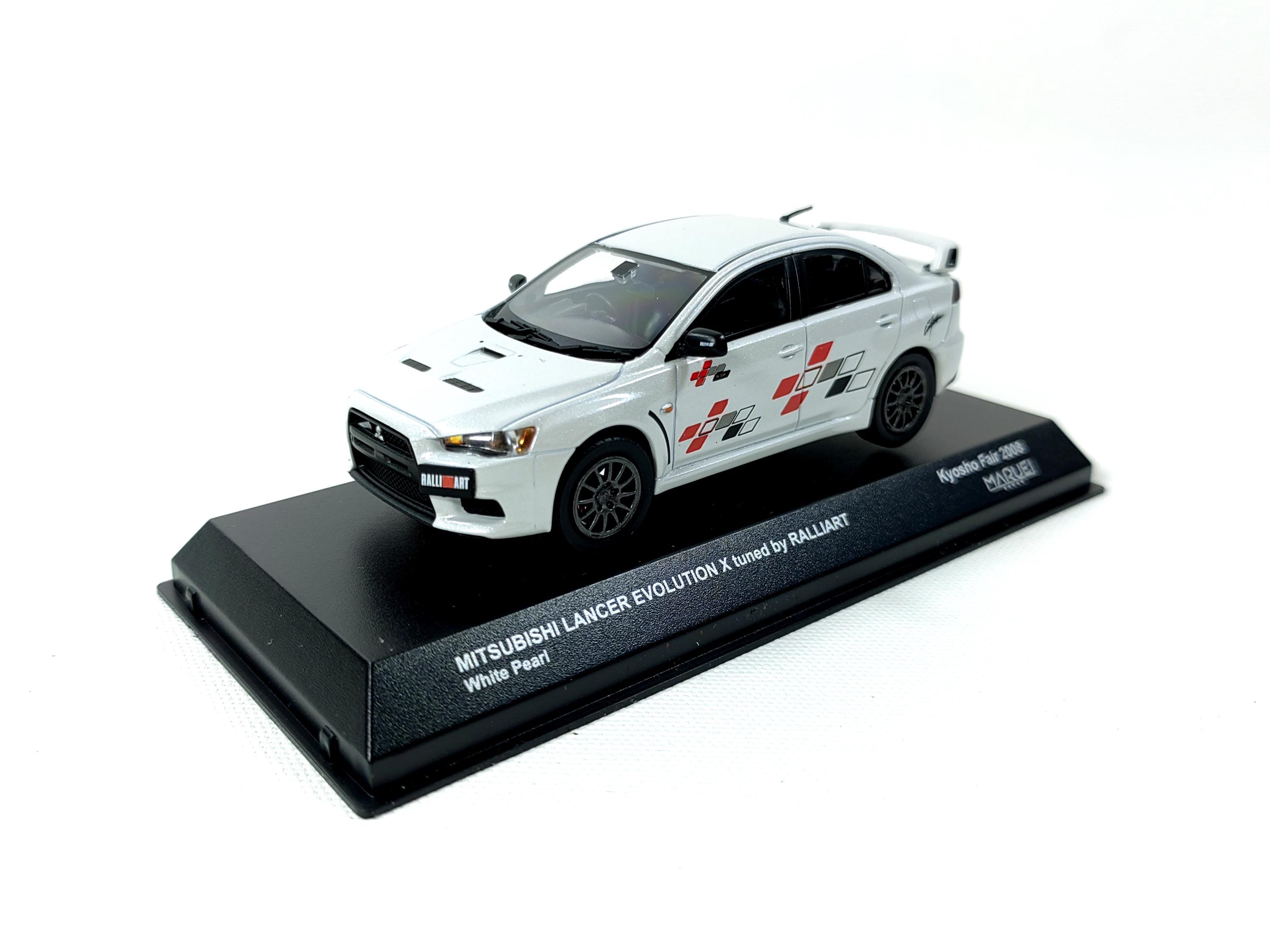 ミニカー Kyosho Mitsubishi Lancer Evolution X Rare 1:43 Mitsubishi Lancer Evolution X Tuned by Ralliart White