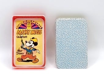 Vintage 1970s FX Schmid Disney Micky Maus Super Mini Quartett Card
