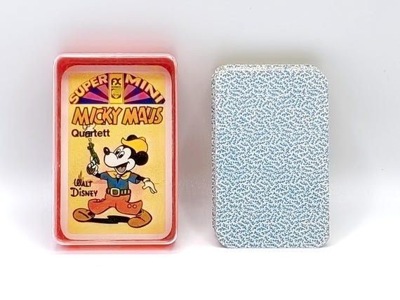 Vintage 1970s FX Schmid Disney Micky Maus Super Mini Quartett Card