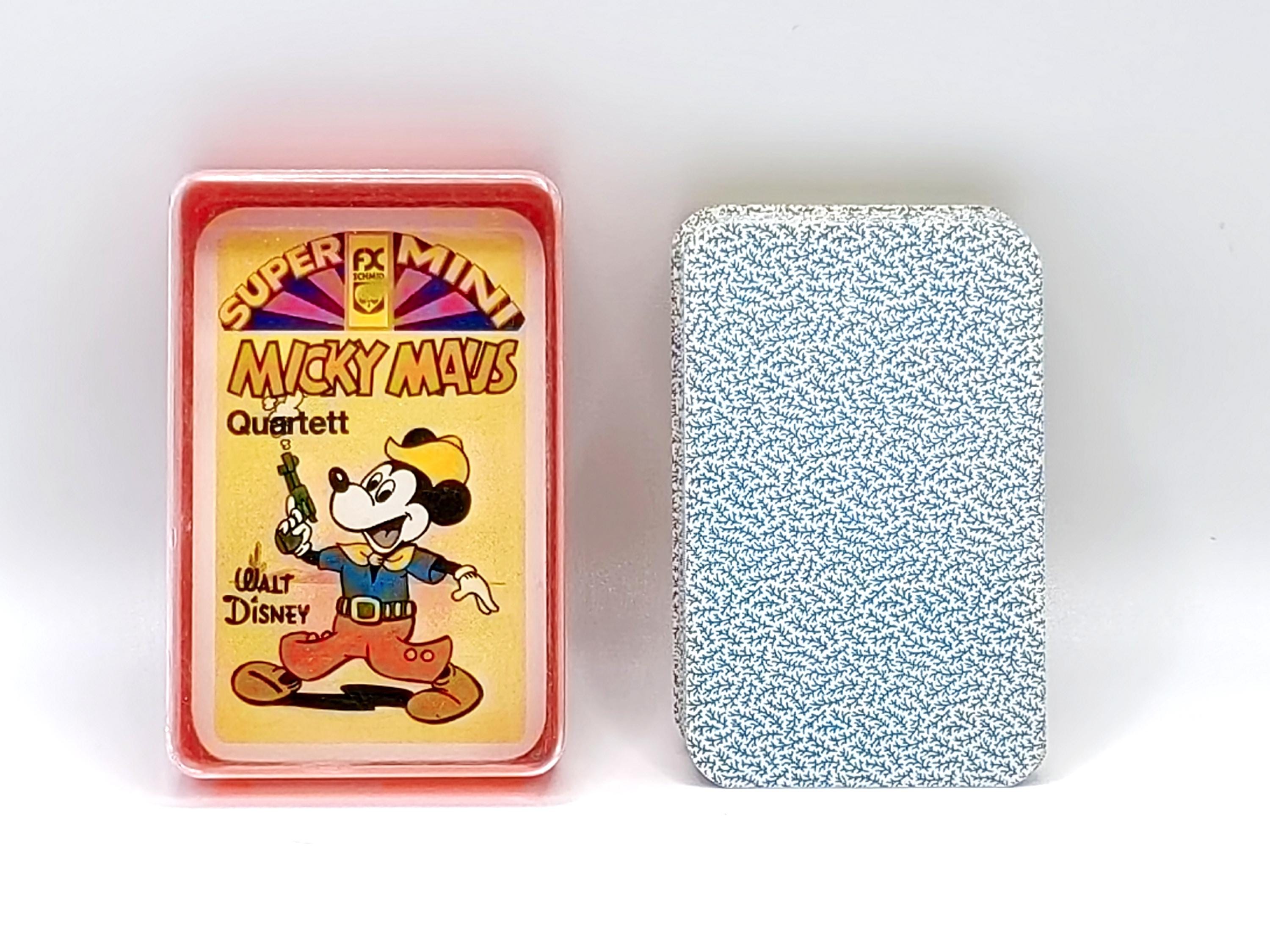 Vintage 1970s FX Schmid Disney Micky Maus Super Mini Quartett Card