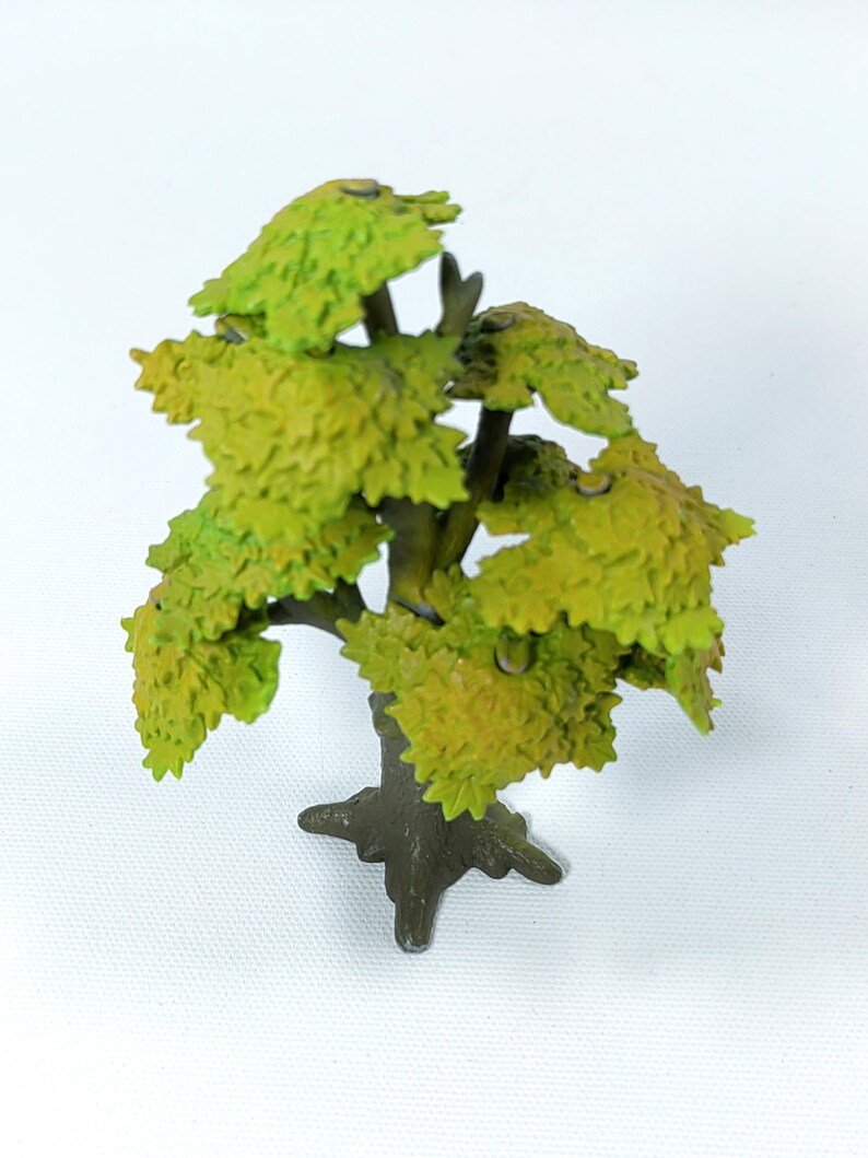 Vintage Bullyland Miniature Tree Set of 2 Handpainted Oak - Maple Scenery Models Made in Germany Eiche & Ahorn image 5