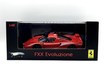 1:43 Ferrari FXX Evoluzione Rosso Corsa Diecast, Hot Wheels Elite